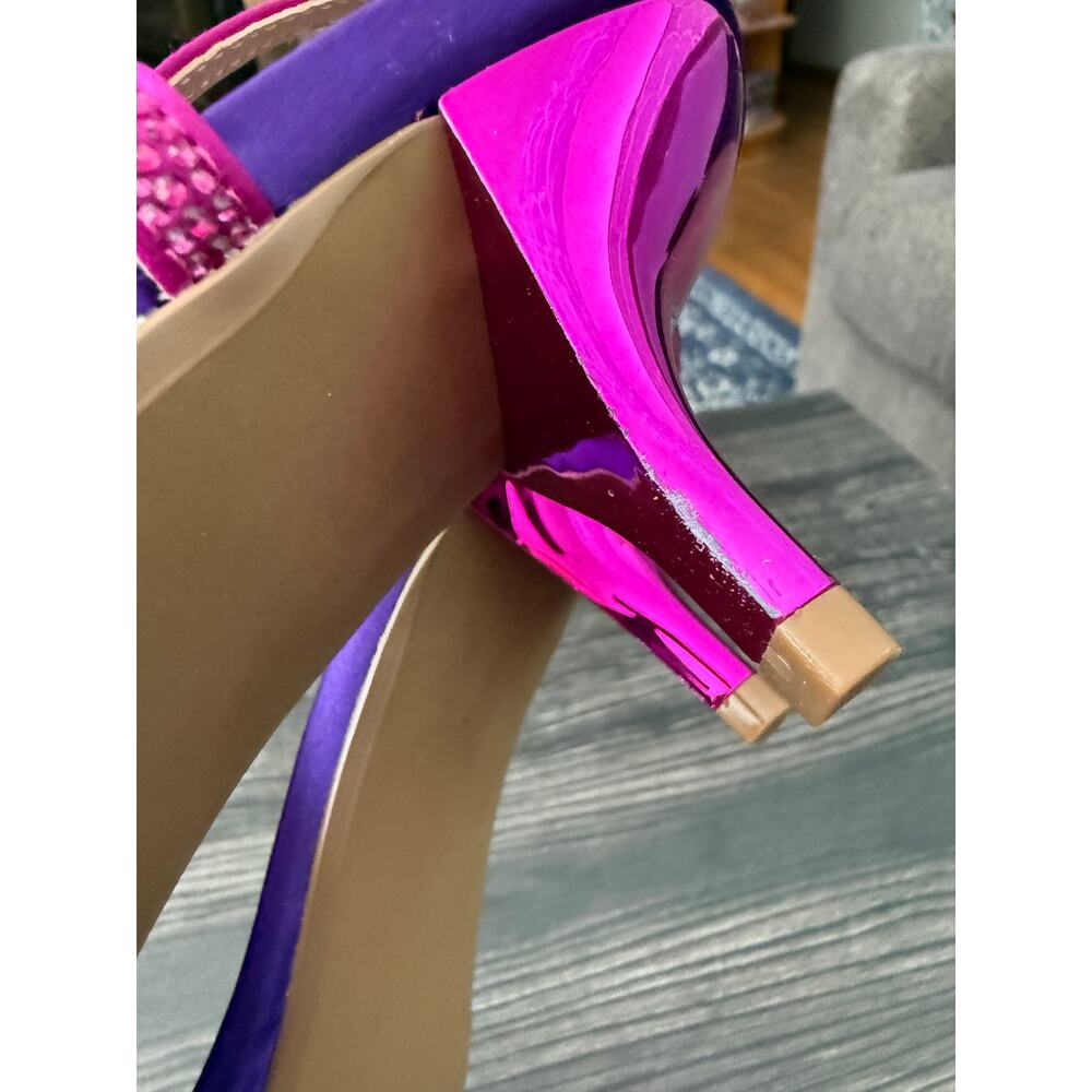 Betsey Johnson Bonney Dark Purple Rhinestone Cheetah Pumps Sz. 8.5 - Picture 4 of 10